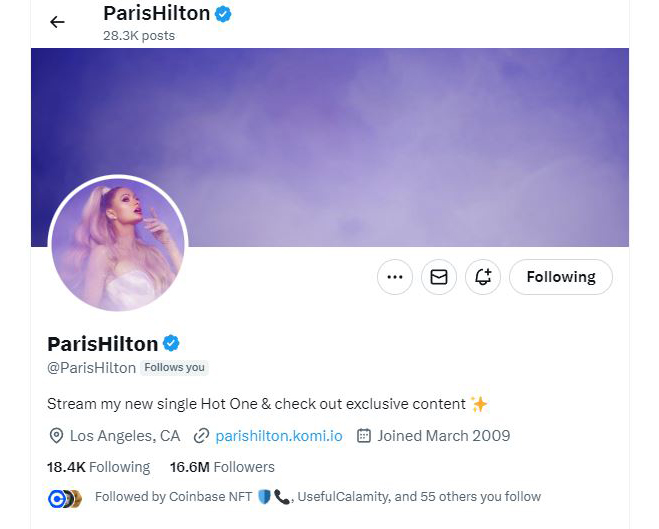 Paris Hilton IVD Twitter/X